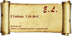 Elekes Lóránt névjegykártya