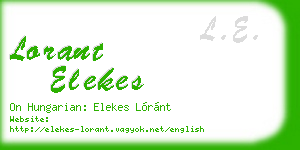 lorant elekes business card