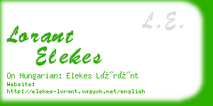 lorant elekes business card